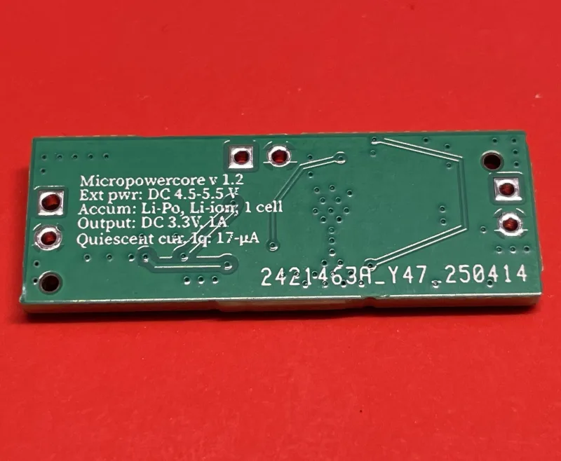 MicroPowerCore v1.2 board, side view
